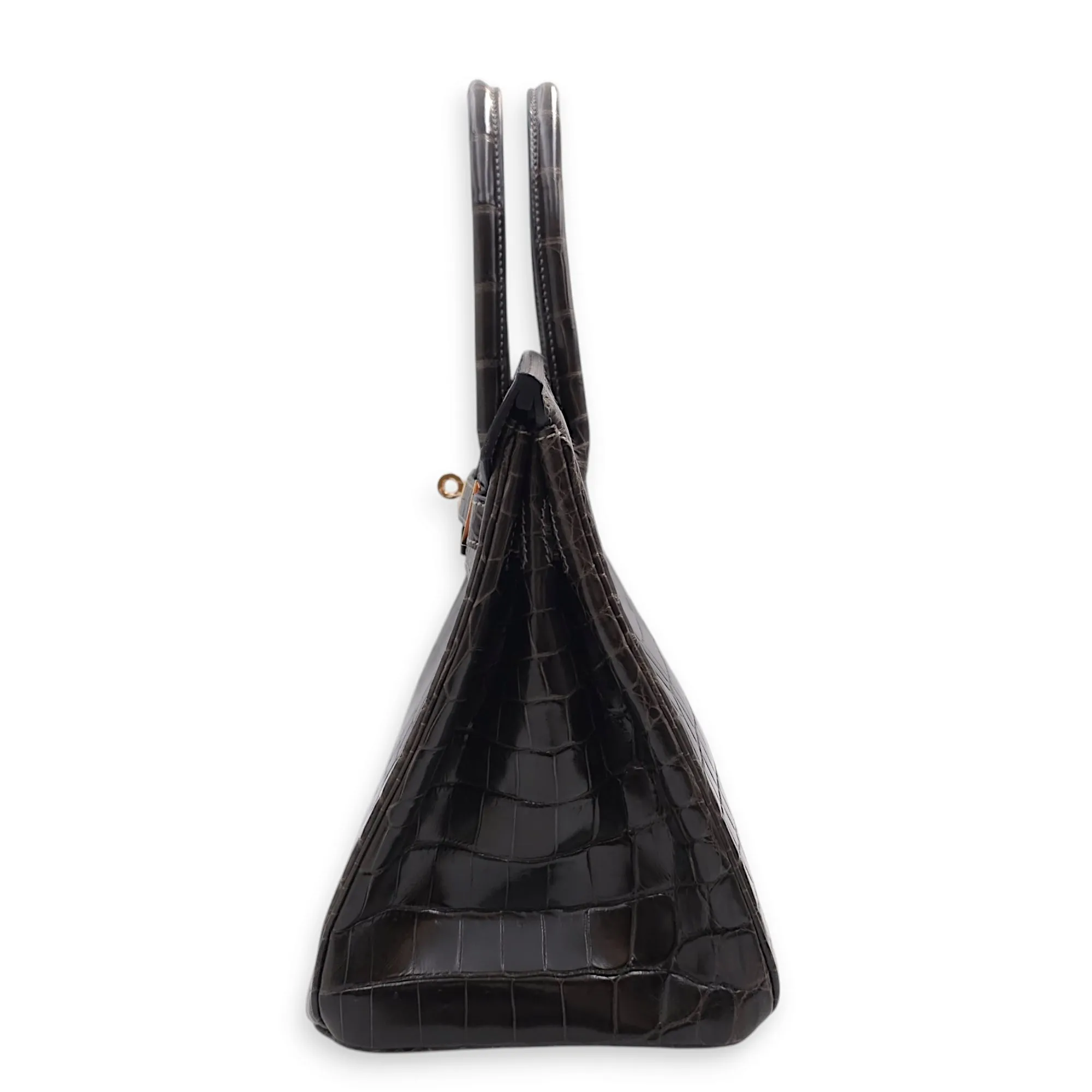 Birkin 30 Graphite in Shiny Niloticus, Gold hardware