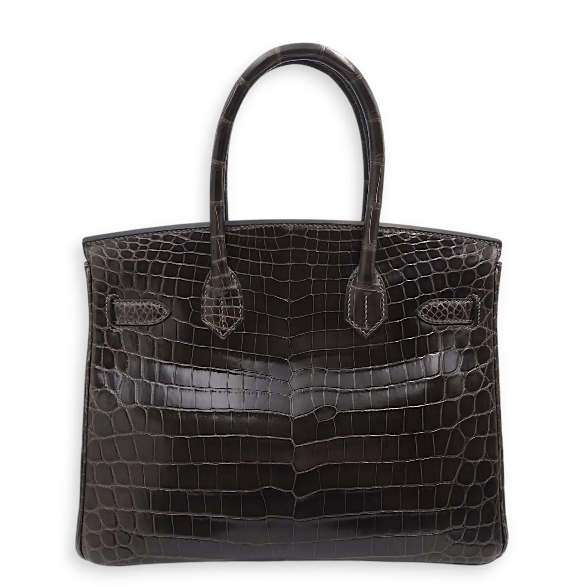Birkin 30 Graphite in Shiny Niloticus, Gold hardware