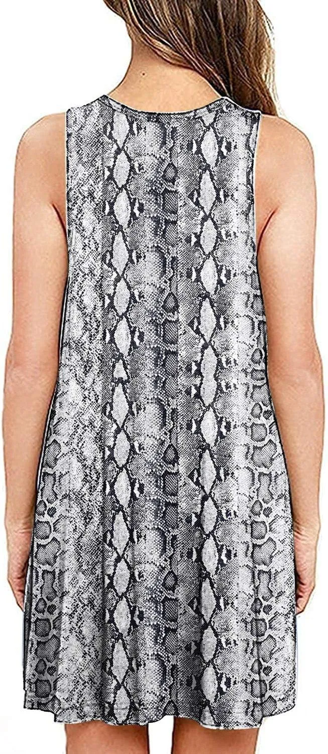 BISHUIGE Women's Summer Casual Dresses Sleeveless Round Neck Tank Dress Beach Cover Up for Bikini Swimwear Vacation