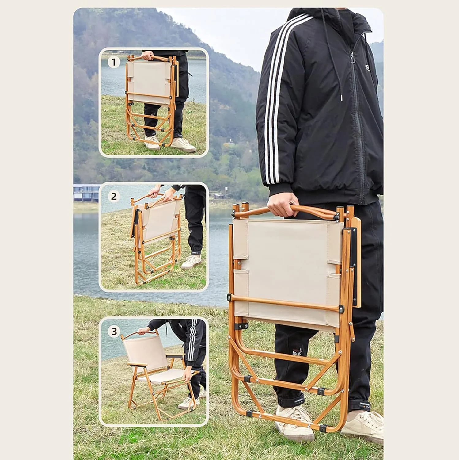 BK&MF Folding Outdoor Camping Chair,Comfortable Portable Beach Camp Chair Durable Reclining Folding Chair Beach Camp Chair for Outdoor Yard Porch,D,78x51x50cm(31x20x20inch)