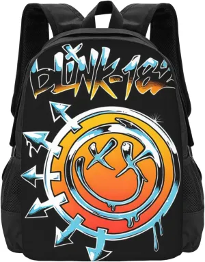 Blink Classic Rock 182 Laptop Backpack Travel Bags Unisex Adult Sport Bags Cozy Business Backpack Notebook Bag Casual Daypack for Mountaineering, Black
