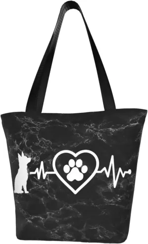 Blue Heeler Heartbeat Fashion Shoulder Bag Large Capacity For Man Or Woman