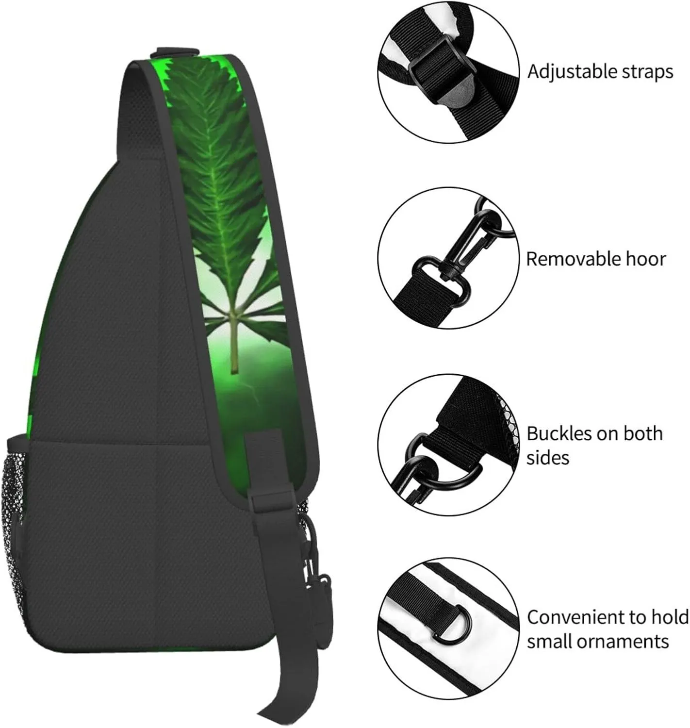 Blue Tie Dye Crossbody Bags Men Cross Chest Bag Women Adjustable Sling Backpack Shoulder Bag