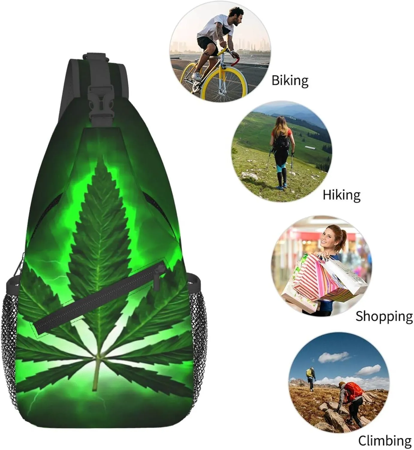 Blue Tie Dye Crossbody Bags Men Cross Chest Bag Women Adjustable Sling Backpack Shoulder Bag