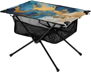Bolaz Outdoor Folding Portable Picnic Camping Table-Blue Marble 4,Storage Mesh for Camping Gear Accessories, Hiking, Mountaineering, Outdoor Travel