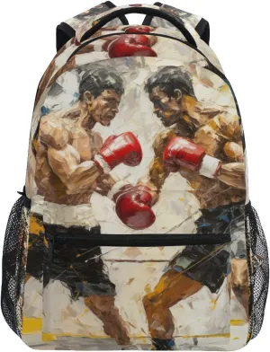 Bookbags Laptop Backpack for High School Adult Boxing 1 Travel College Teens Student Casual Shoulder Daypack