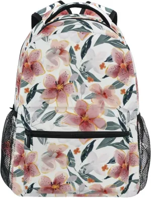 Bookbags Laptop Backpack for High School Bag Boys Girls Botanical Flowers Travel College Teens Student Casual Shoulder Daypack