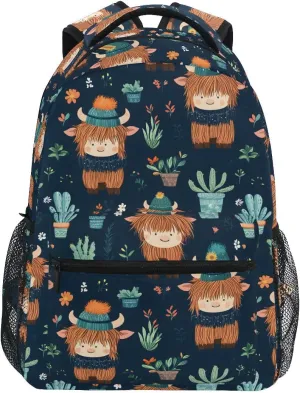 Bookbags Laptop Backpack for High School Bag Boys Girls Cute Bison Travel College Teens Student Casual Shoulder Daypack