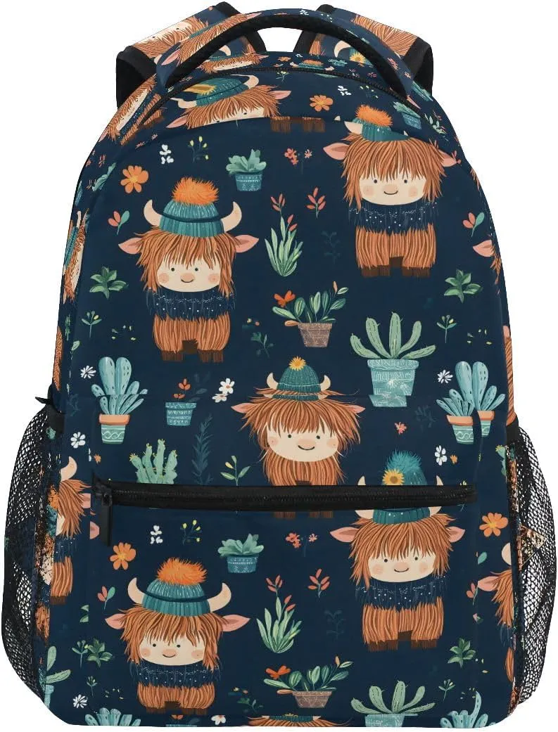 Bookbags Laptop Backpack for High School Bag Boys Girls Cute Bison Travel College Teens Student Casual Shoulder Daypack