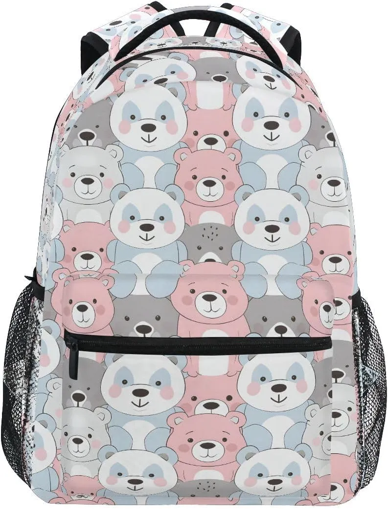 Bookbags Laptop Backpack for High School Bag Boys Girls Cute Fat Bear Travel College Teens Student Casual Shoulder Daypack