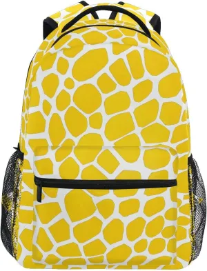 Bookbags Laptop Backpack for High School Bag Boys Girls Yellow Lizard Skin Travel College Teens Student Casual Shoulder Daypack