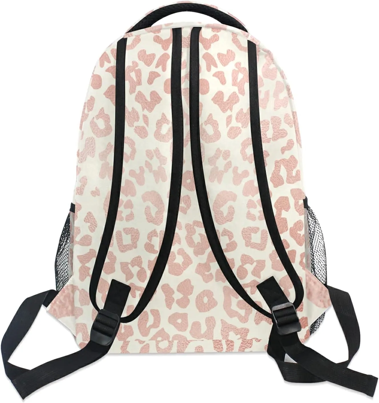 Bookbags Laptop Backpack for High School Women/Men Teens Rose Gold Leopard Print Cheetah Student Travel College Casual Shoulder Daypack
