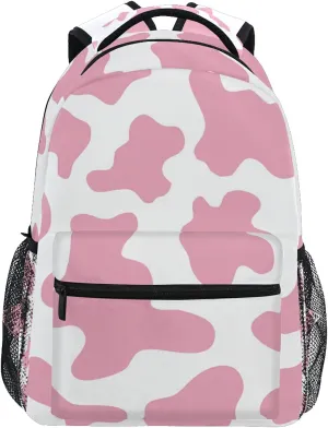 Bookbags Laptop Backpack for Women Girls School Adult Pink Cow Print Camo Camoflage Travel College Teens Student Casual Shoulder Daypack