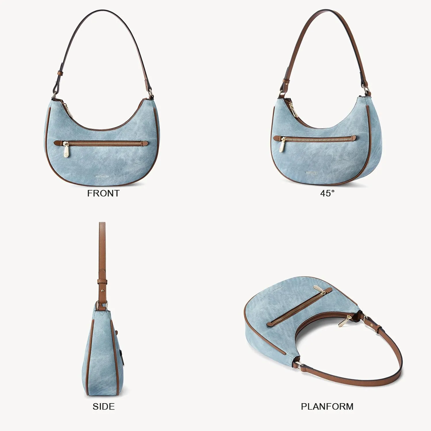 BOSTANTEN Small Purses for Women Trendy Cresent Shoulder Bag Hobo Handbags