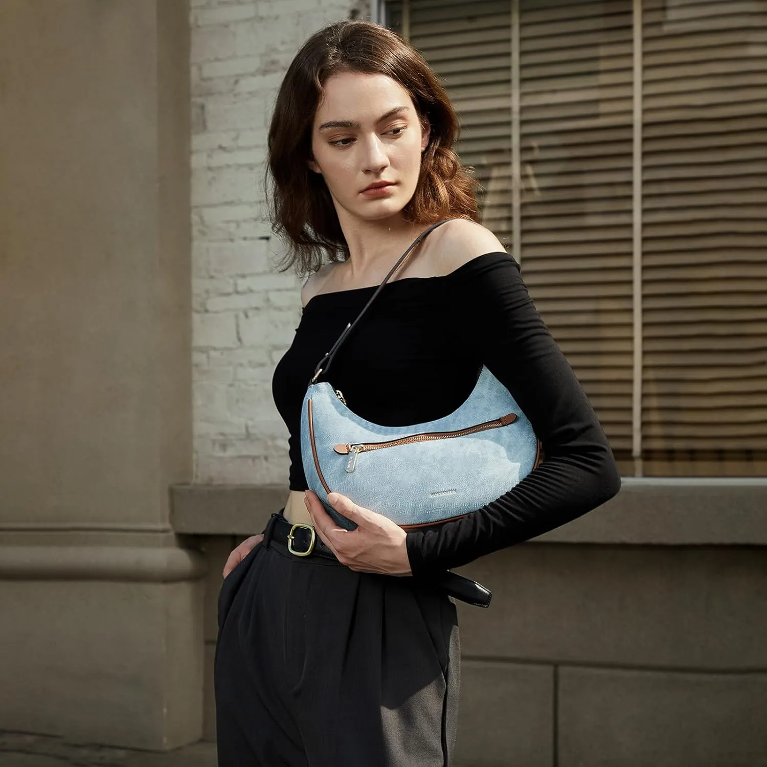 BOSTANTEN Small Purses for Women Trendy Cresent Shoulder Bag Hobo Handbags