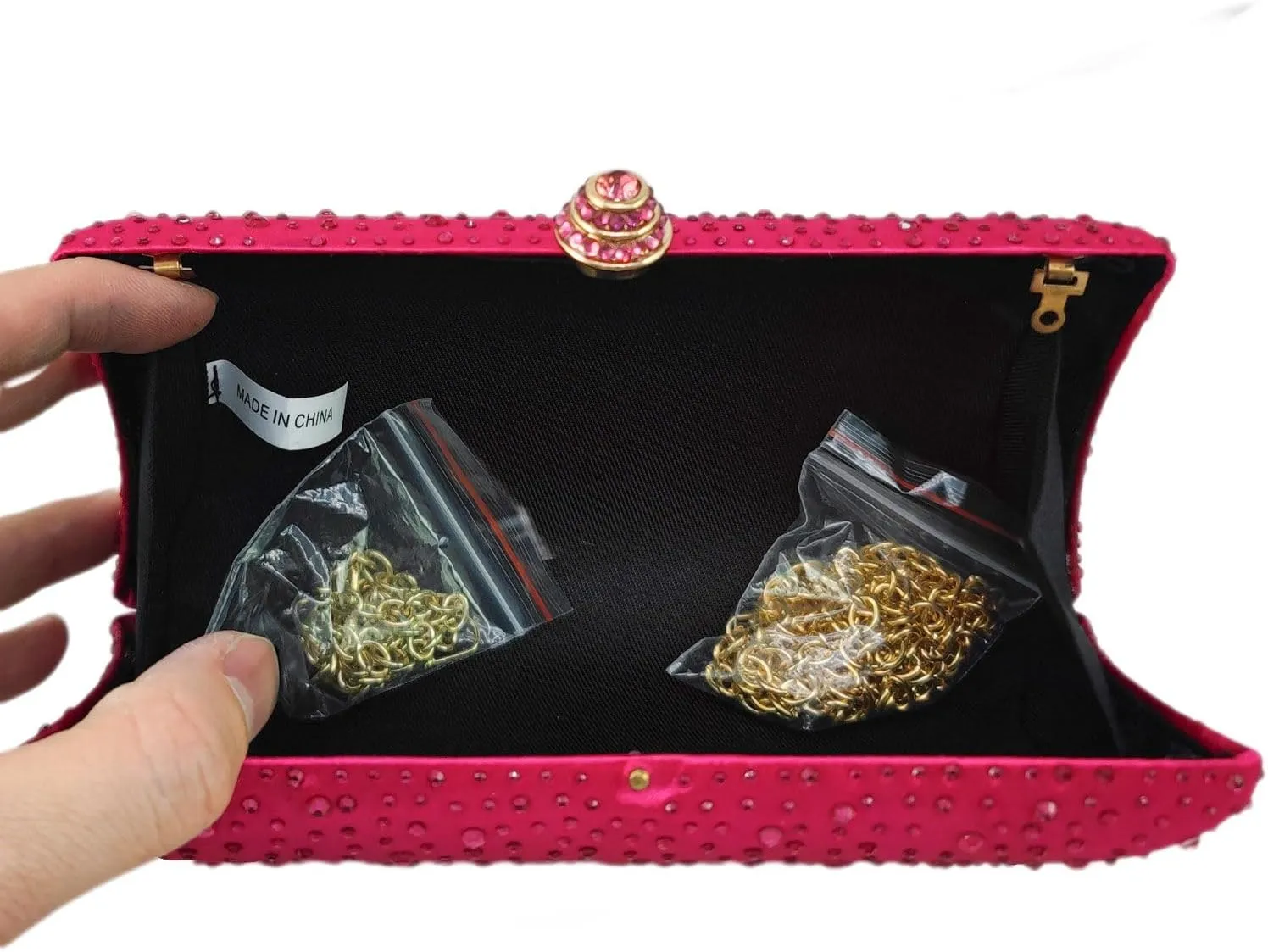 Boutique De FGG Crystal Clutch Purse for Women Formal Evening Bags Party Rhinestone Clutch Bag Wedding Prom Handbags,Mini