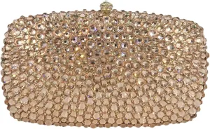 Boutique De FGG Rhinestone Clutch Bag with Spikes Bling Evening Handbags Crystal Clutch Purses for Women Wedding Party,Mini