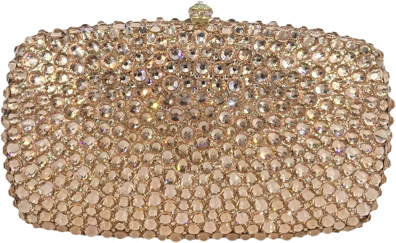 Boutique De FGG Rhinestone Clutch Bag with Spikes Bling Evening Handbags Crystal Clutch Purses for Women Wedding Party,Mini