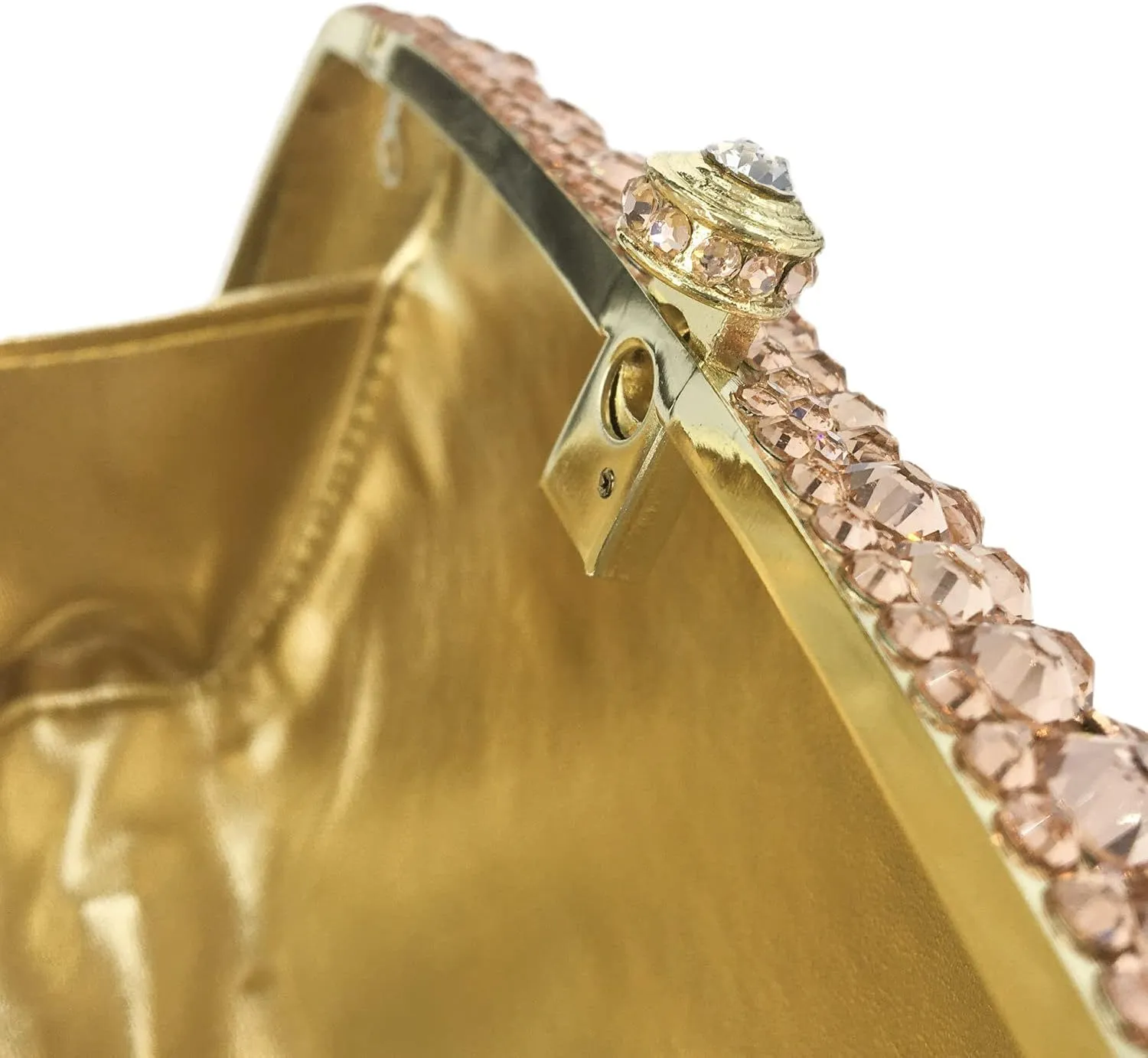 Boutique De FGG Rhinestone Clutch Bag with Spikes Bling Evening Handbags Crystal Clutch Purses for Women Wedding Party,Mini