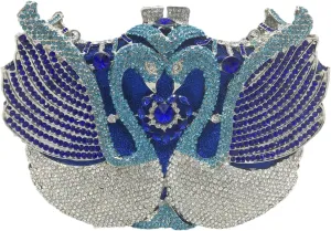 Boutique De FGG Swan Crystal Clutch for Women Evening Handbags Wedding Party Rhinestone Clutch Purse Animal Minaudiere,Mini