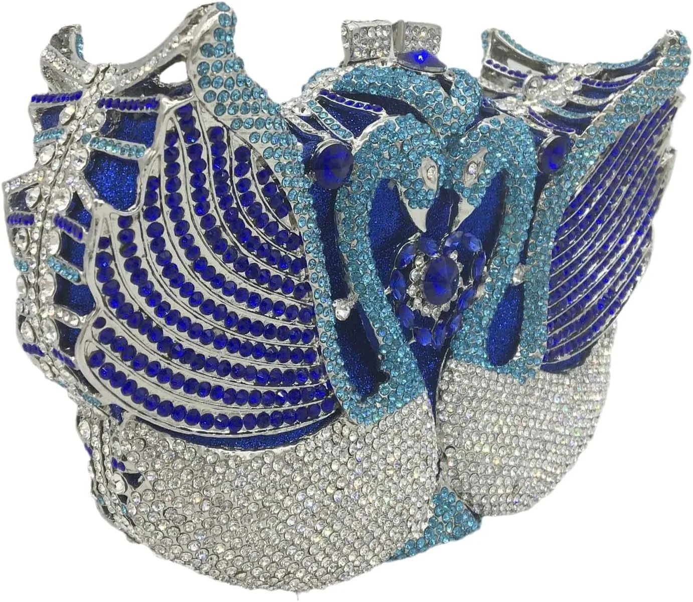 Boutique De FGG Swan Crystal Clutch for Women Evening Handbags Wedding Party Rhinestone Clutch Purse Animal Minaudiere,Mini