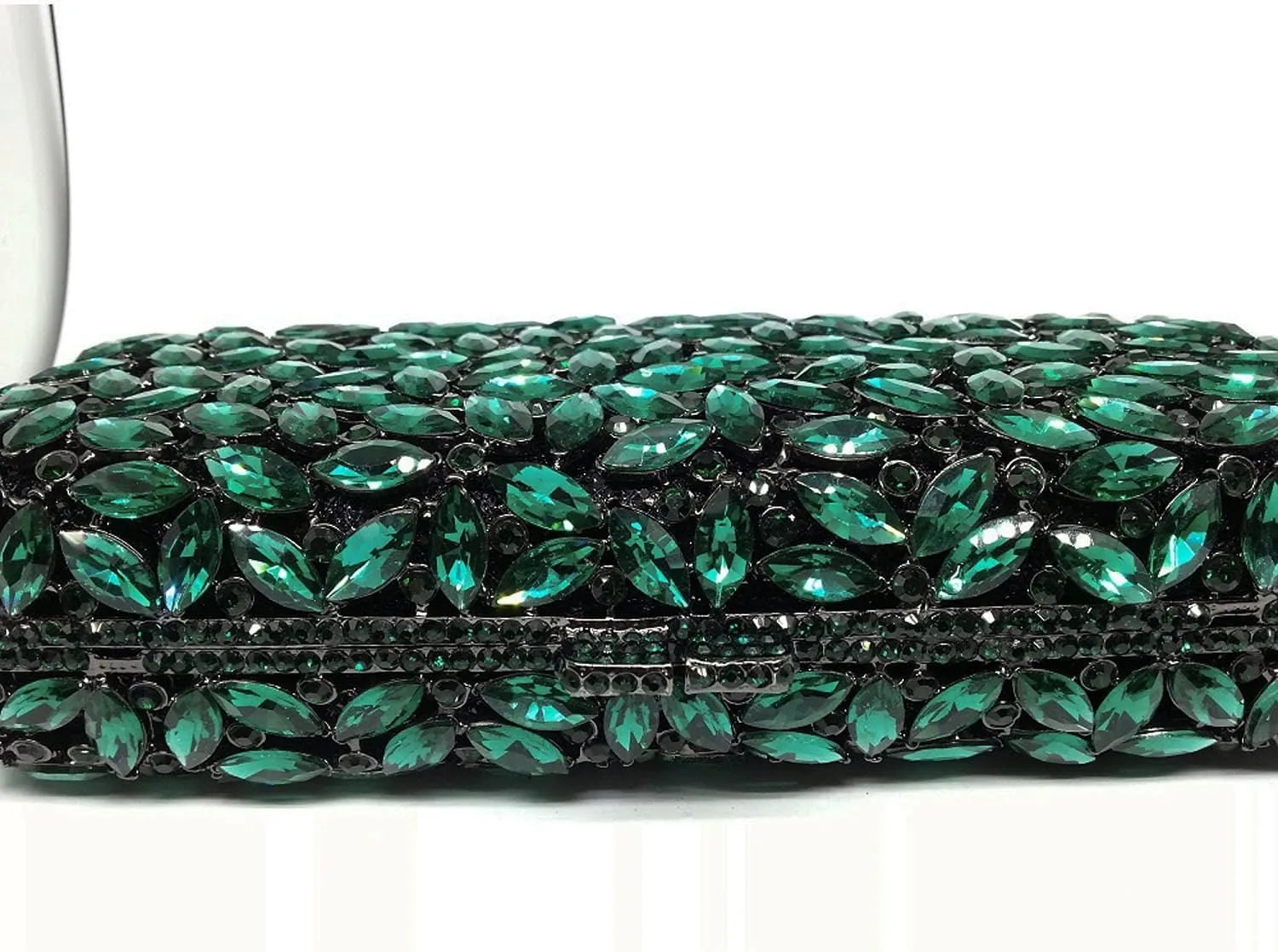 Boutique De FGG Women Crystal Clutch Bag Minaudiere Box Handbag Party Prom Rhinestone Clutch Purse Wedding Bag, Mini
