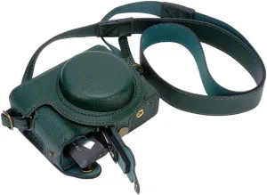 Bowan ZV1 Camera Case - Vintage PU Leather Camera Case for Sony ZV1 ZV-1 DSLR Camera Protective Leather Camera Case Bag with Camera Shoulder Strap (green)