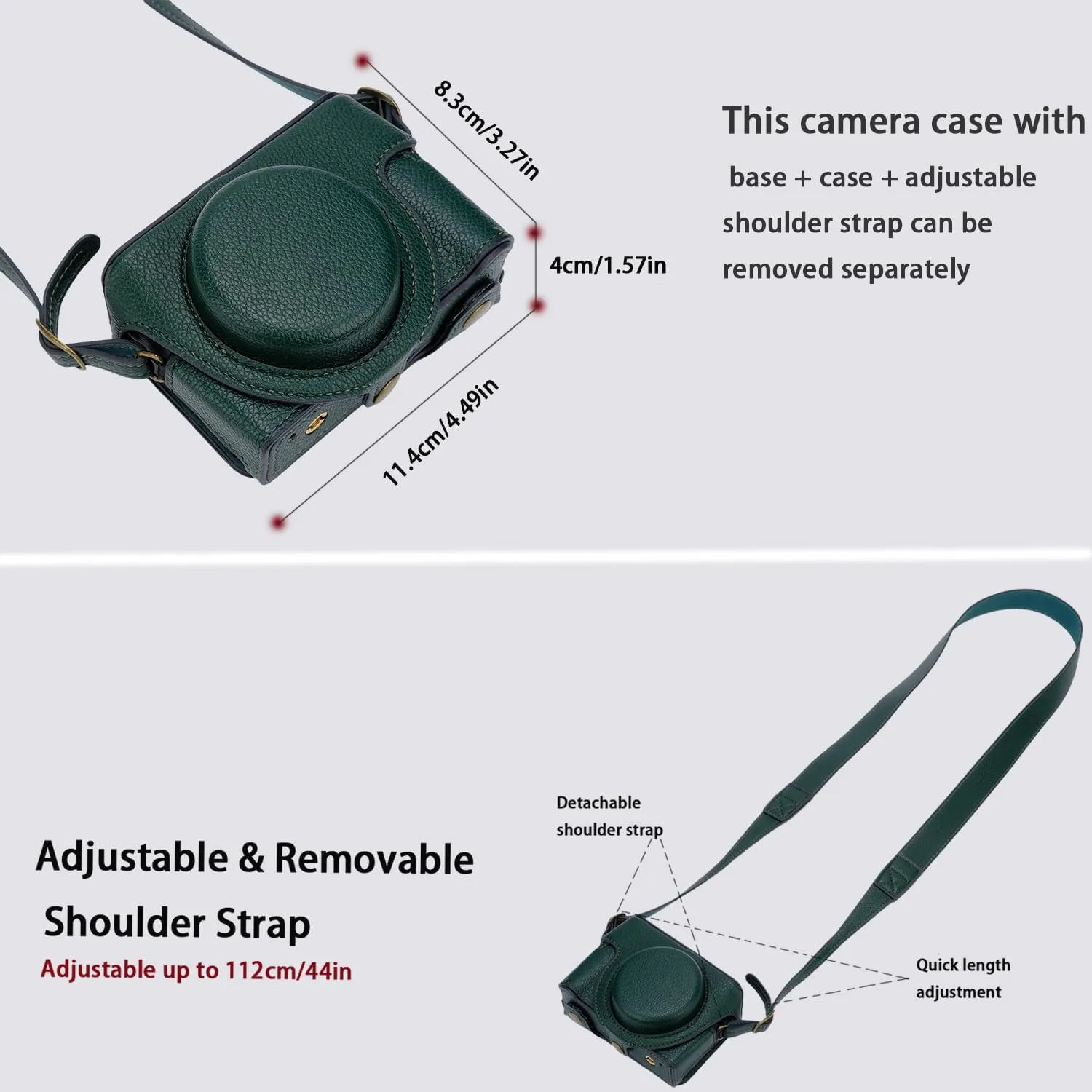 Bowan ZV1 Camera Case - Vintage PU Leather Camera Case for Sony ZV1 ZV-1 DSLR Camera Protective Leather Camera Case Bag with Camera Shoulder Strap (green)
