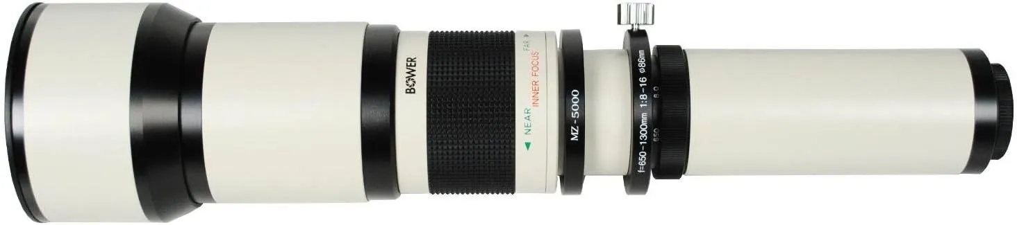 Bower SLY650C Long-Range 650mm-1300mm f/8 Telephoto Zoom Lens for Canon