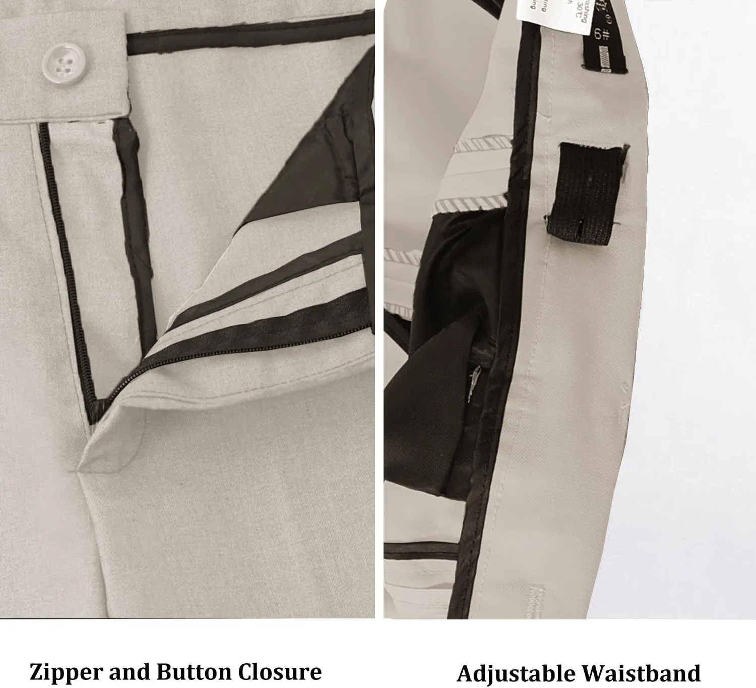 Boys Dress Pants Adjustable Waist Flat Front Pant Wedding School Uniforms Pants