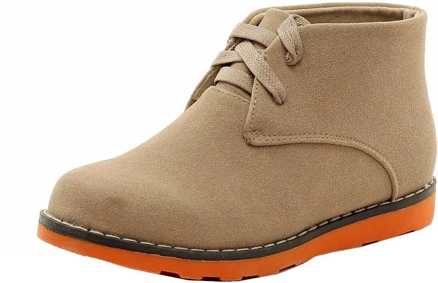 Boy's The Chukka Booties Fashion Boot School Uniform Shoes (4 - Big Kid, Natural)