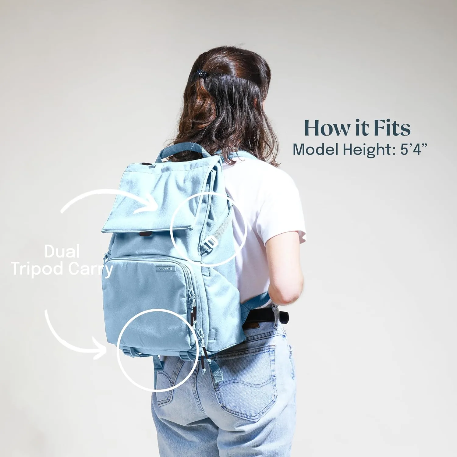 BREVITE - The Runner - Compact Camera Backpacks for Photographers - A Minimalist & Travel-friendly Photography Backpack Compatible With Both Laptop & DSLR Accessories 18L (Misty Blue)