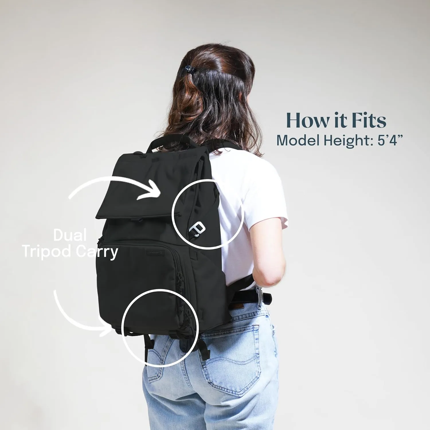 BREVITE - The Runner - Compact Camera Backpacks for Photographers - A Minimalist & Travel-friendly Photography Backpack Compatible With Both Laptop & DSLR Accessories 18L (Triple Black)