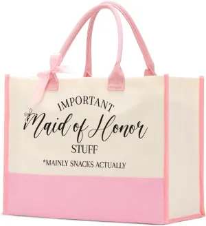 Bride Bridesmaid Mother of The Bride Mother of The Groom Gifts for Women Canvas Tote Bag