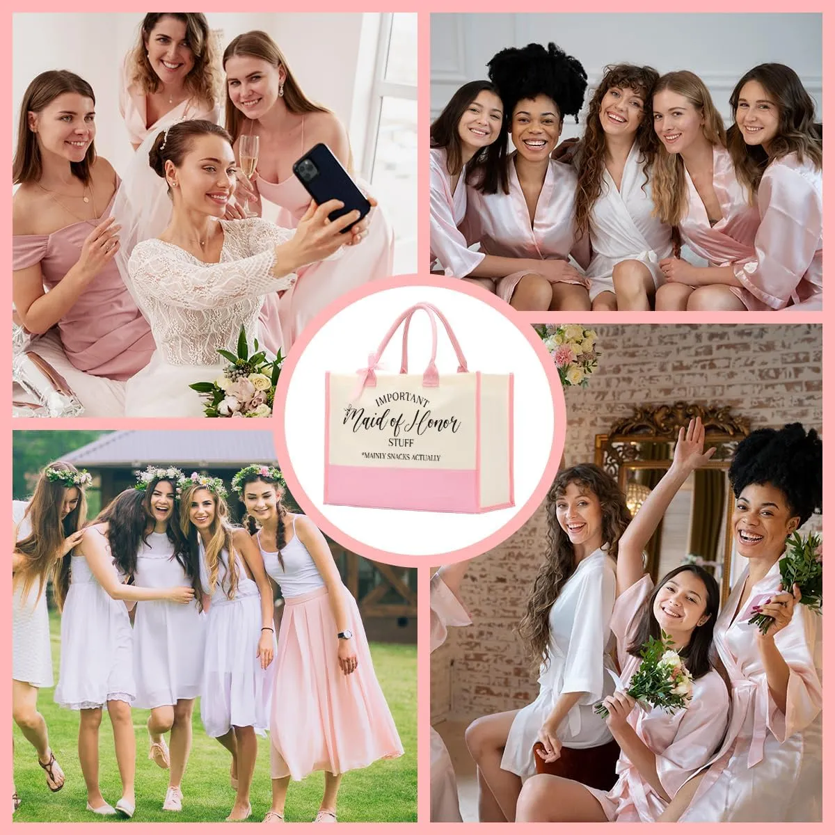 Bride Bridesmaid Mother of The Bride Mother of The Groom Gifts for Women Canvas Tote Bag