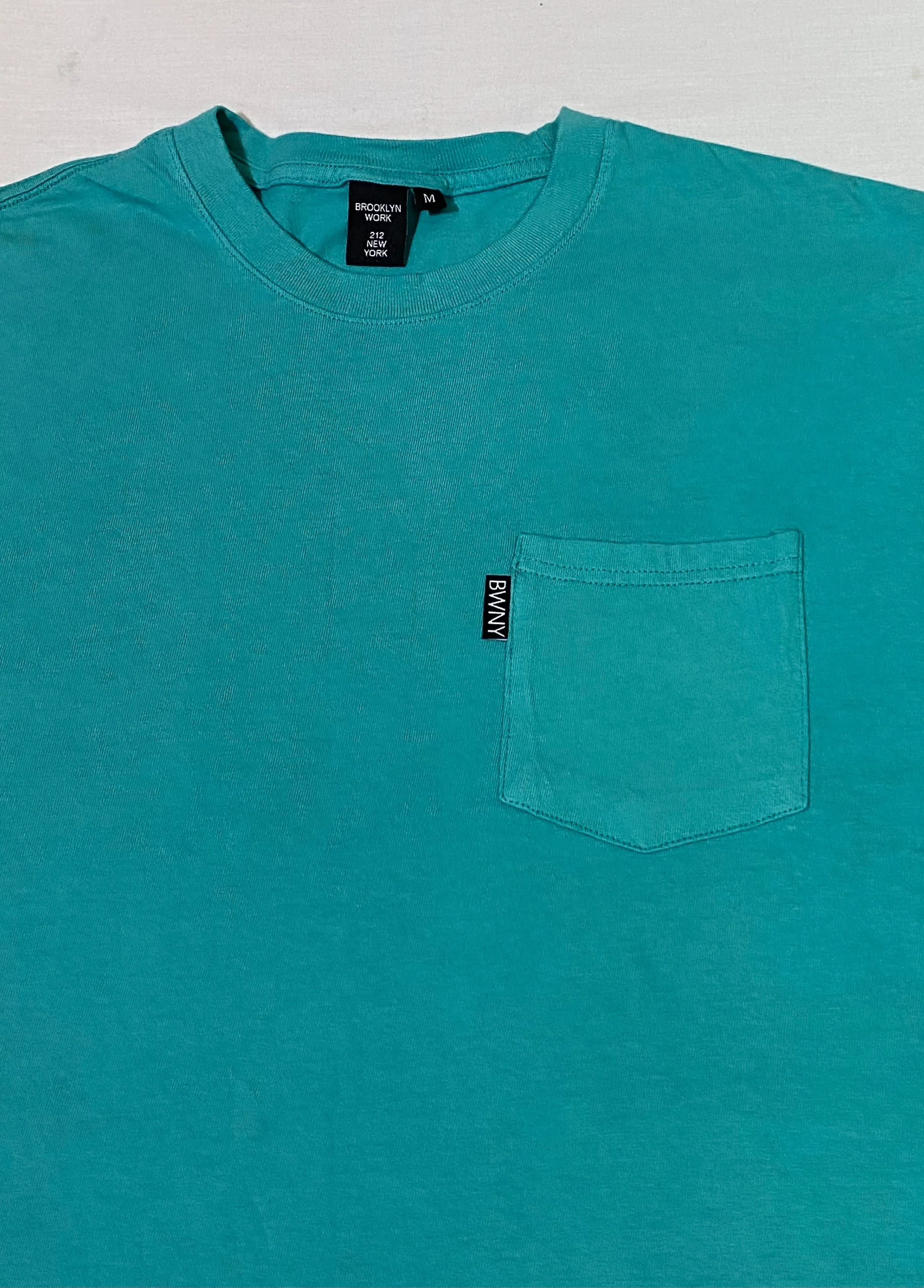 Brooklyn Work T103 Beach Wash Garment Dyed Pocket L/S Tee Peacock