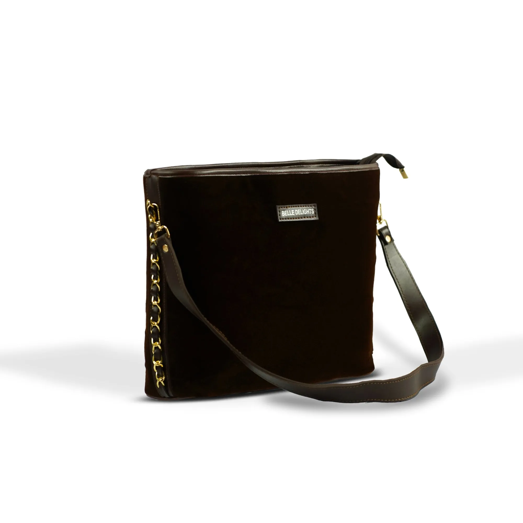 Brown Silk Tote Bag
