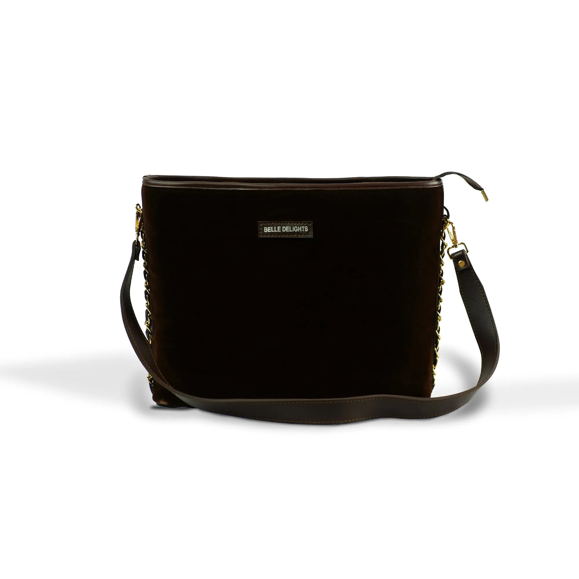 Brown Silk Tote Bag