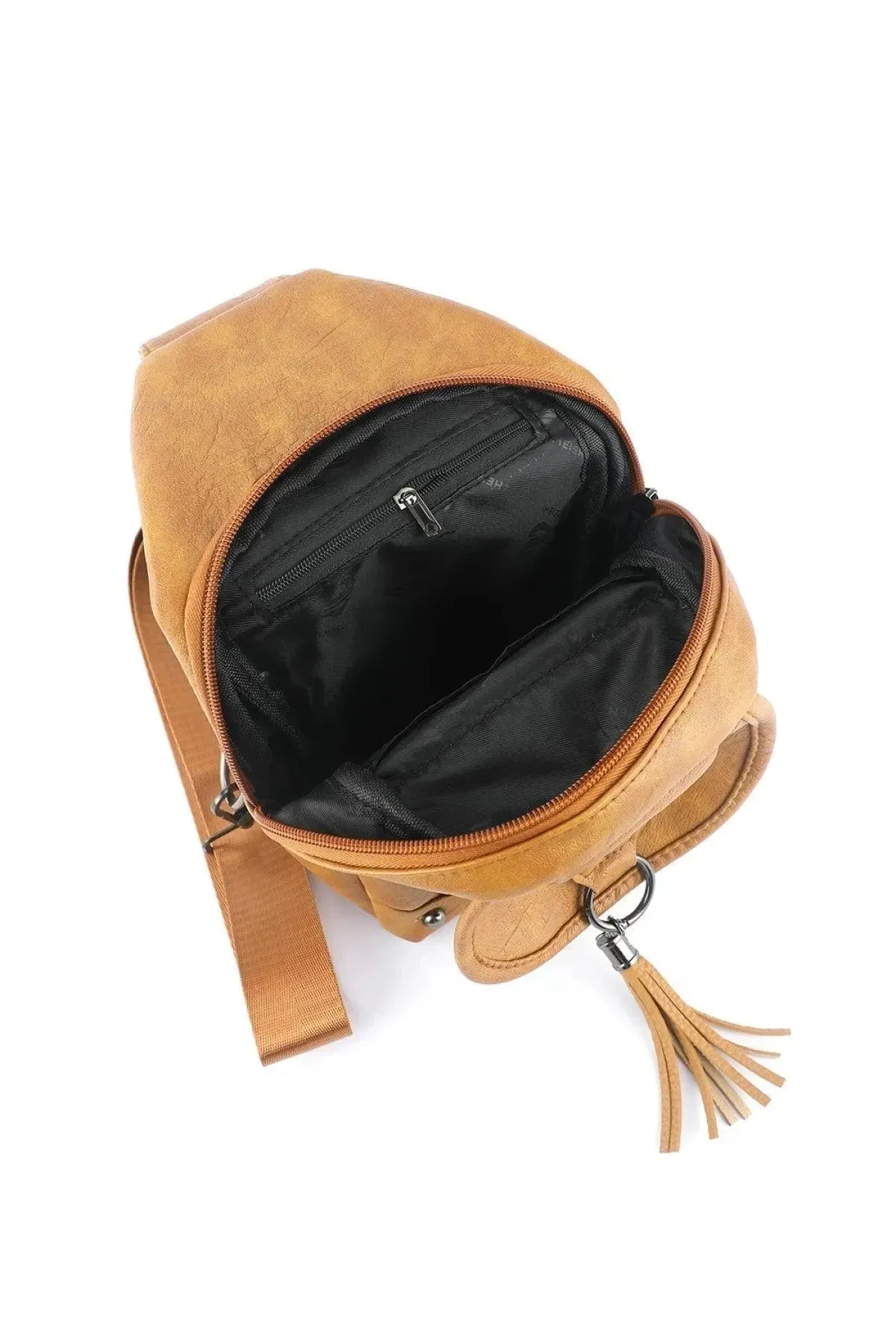 Brown Vintage Large Capacity Tassel Sling Bag