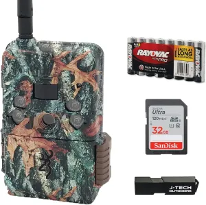 Browning Defender Wireless Pro Scout Cellular Trail Game Camera (Verizon) Bundle Includes 32GB Memory Card, 8 AA Batteries and J-TECH Card Reader (18MP) | BTCDWPS-VZW