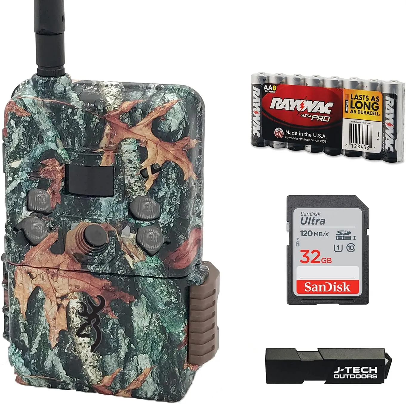Browning Defender Wireless Pro Scout Cellular Trail Game Camera (Verizon) Bundle Includes 32GB Memory Card, 8 AA Batteries and J-TECH Card Reader (18MP) | BTCDWPS-VZW