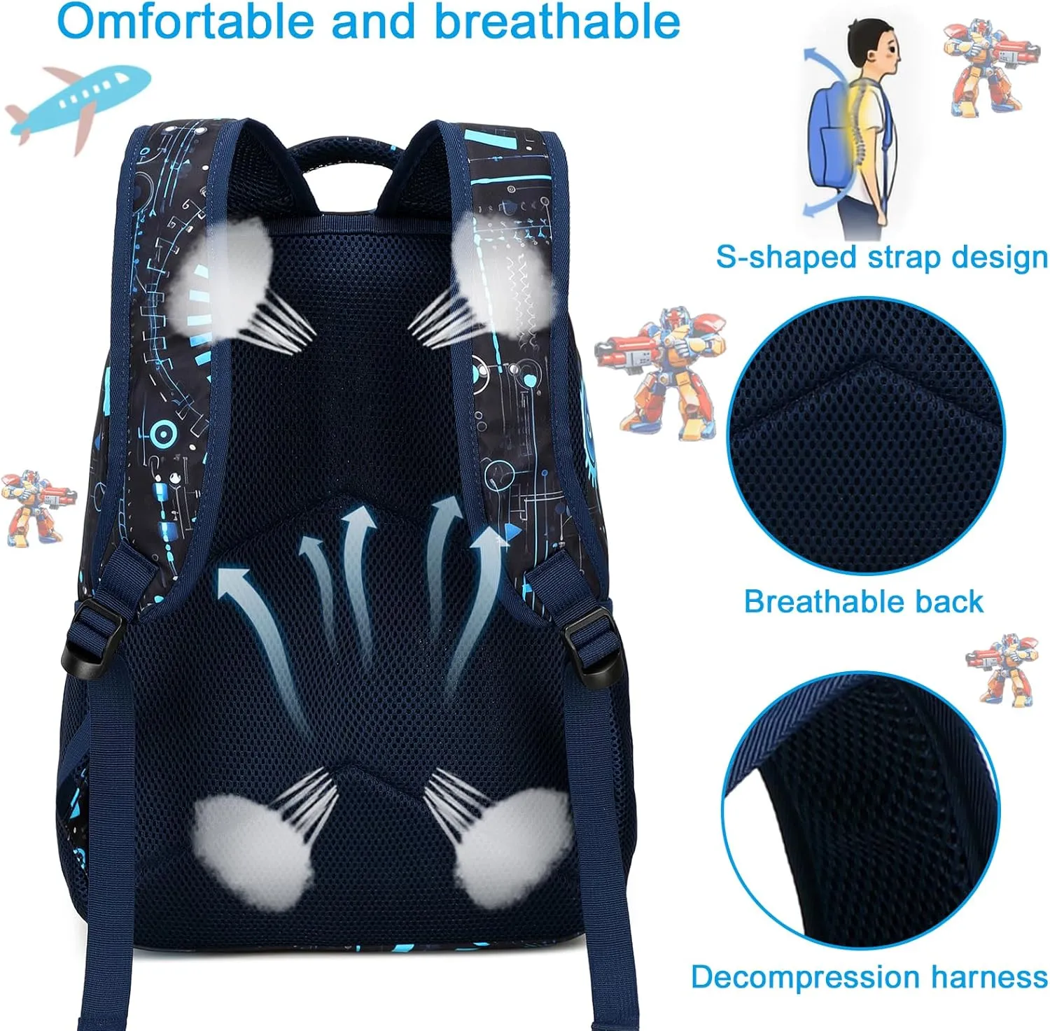 BTOOP Kids Backpack Boys Cute Elementary School Backpack Preschool Kindergarten Bookbags Bags
