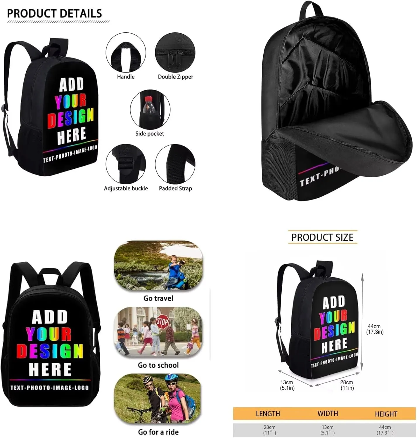 Bulopur Custom Kids Backpack with Lunch Box and Pencil Case Set Personalized Girls Boys School Bag Thermal Tote Bag Pencil Pouch Children Back to School Gifts