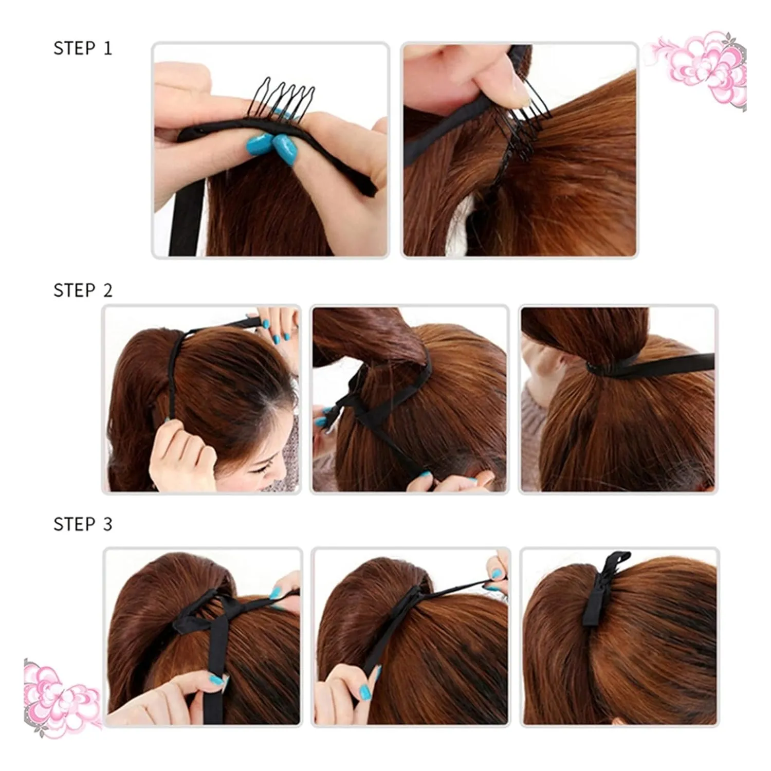 Bun Hair Pieces for Women 1 Pack Long Straight Drawstring Hair Clip Ponytail Extension Synthetic Wig Hair Extensions Bun for Everyday Party Use Messy Bun Hair Piece(05,55CM)