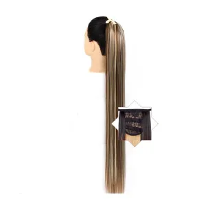 Bun Hair Pieces for Women 1 Pack Long Straight Drawstring Hair Clip Ponytail Extension Synthetic Wig Hair Extensions Bun for Everyday Party Use Messy Bun Hair Piece(05,55CM)