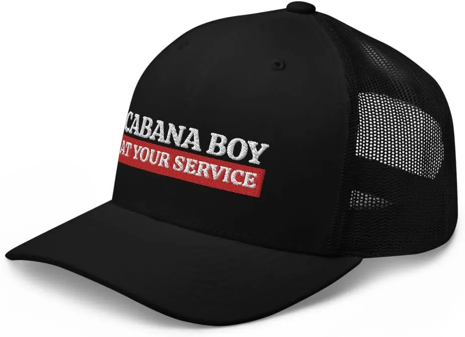Cabana Boy Hat - at Your Service, Pool Boy Gift, My Cabana Boy, Outdoors Beach, Trucker Cap Mesh Hat Mens