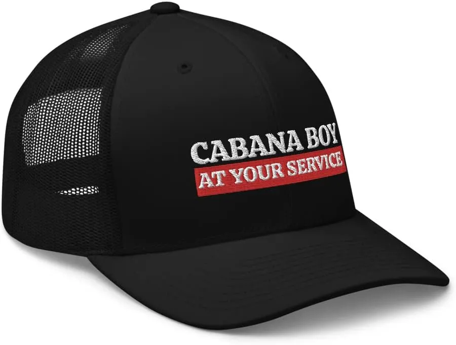 Cabana Boy Hat - at Your Service, Pool Boy Gift, My Cabana Boy, Outdoors Beach, Trucker Cap Mesh Hat Mens