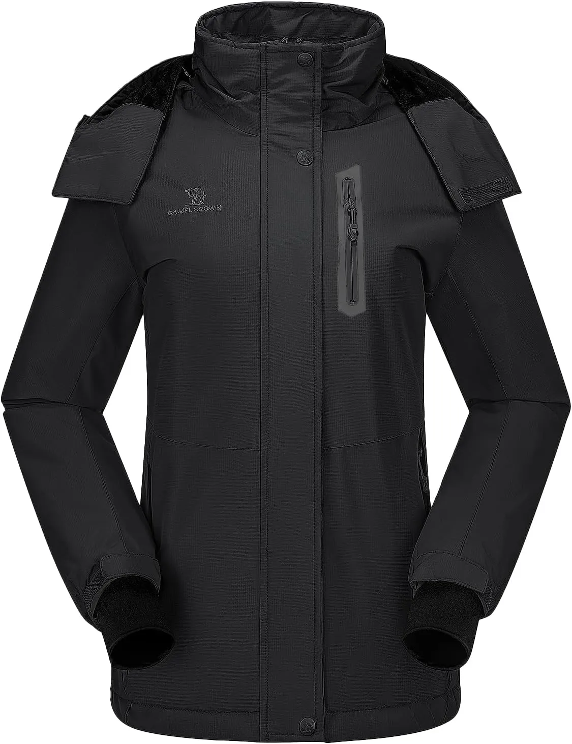 CAMEL CROWN Women's Ski Jacket Waterproof Warm Winter Snow Coat Hooded Mountain Outdoor Windbreaker Windproof Jacket
