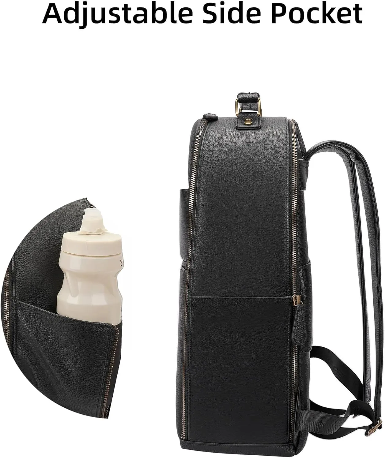 Camera Backpack Classic PU Leather with 15 Inch Laptop Compartment, Professional Camera Bag for Photographers for DSLR Large 20L
