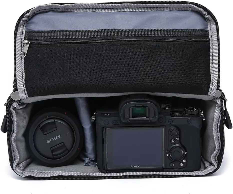 Camera Bag, Casual Backpack Design, Adjustable Shoulder Strap, Black (Black, Small)